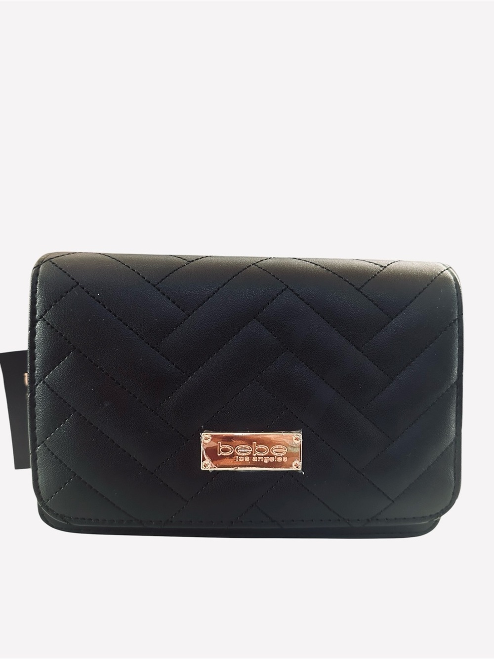 bebe Sophia Black Quilted Small Crossbody Bag